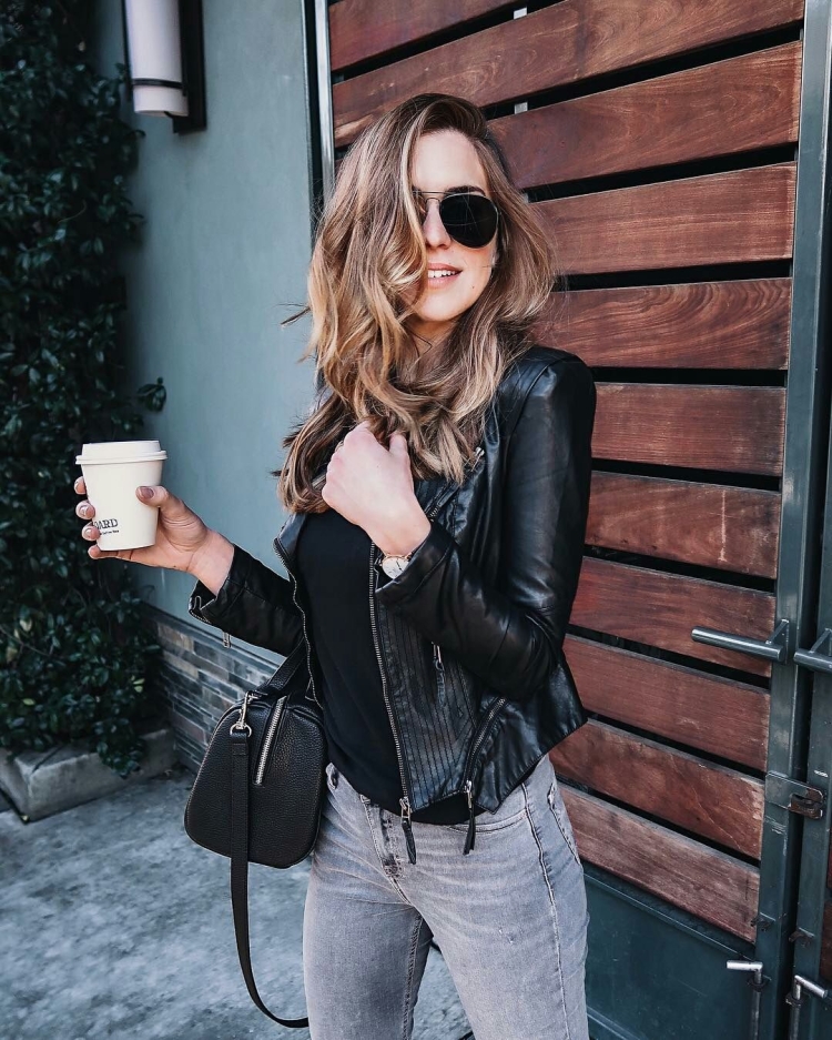 Фотосессия в кожаной куртке