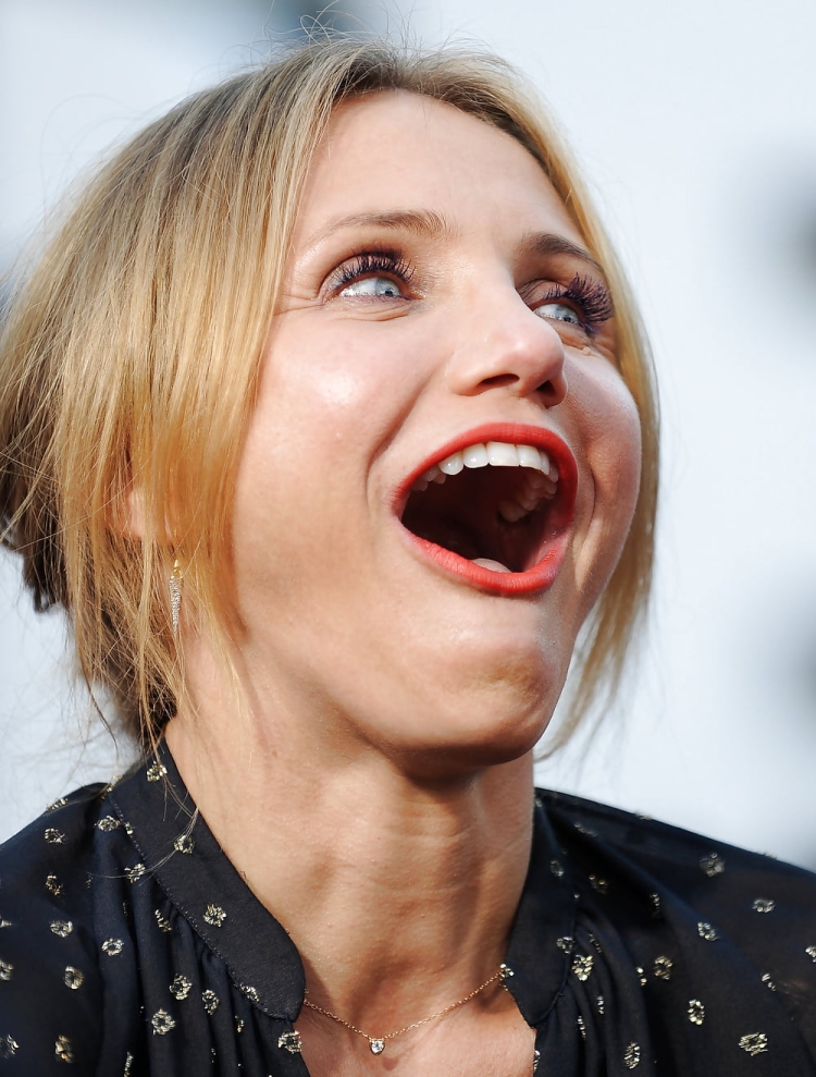 Кэмерон Диаз с открытым ртом