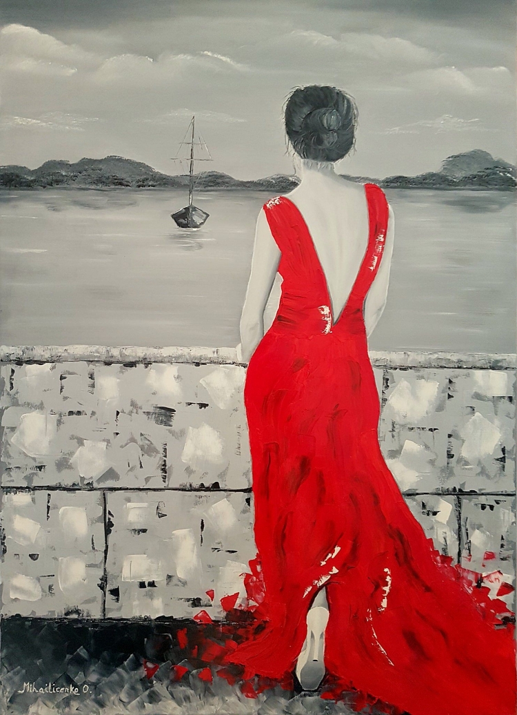 Картина женщина уходит