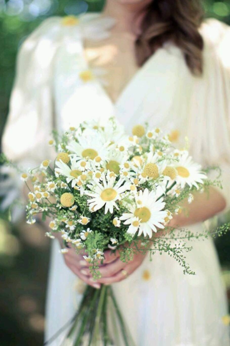 Девушка женщина с ромашками