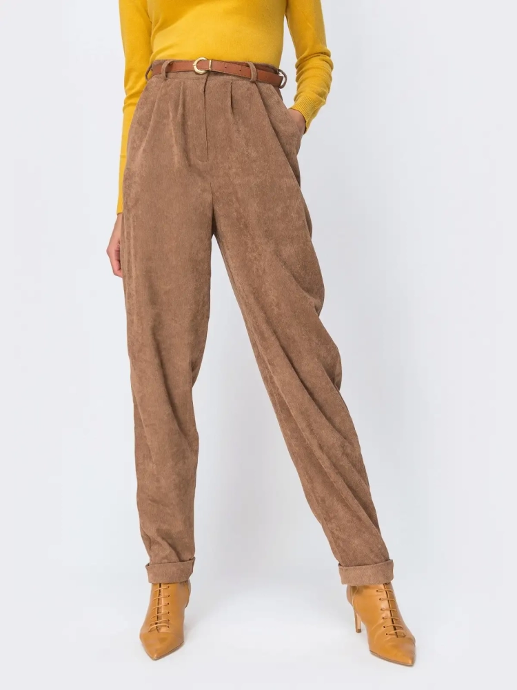 Брюки коричневые бежевые женские