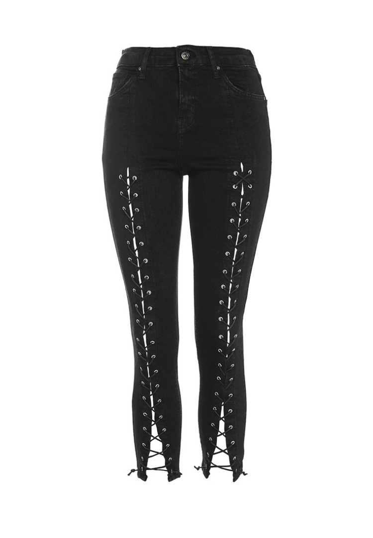 Кожаные штаны на шнурках