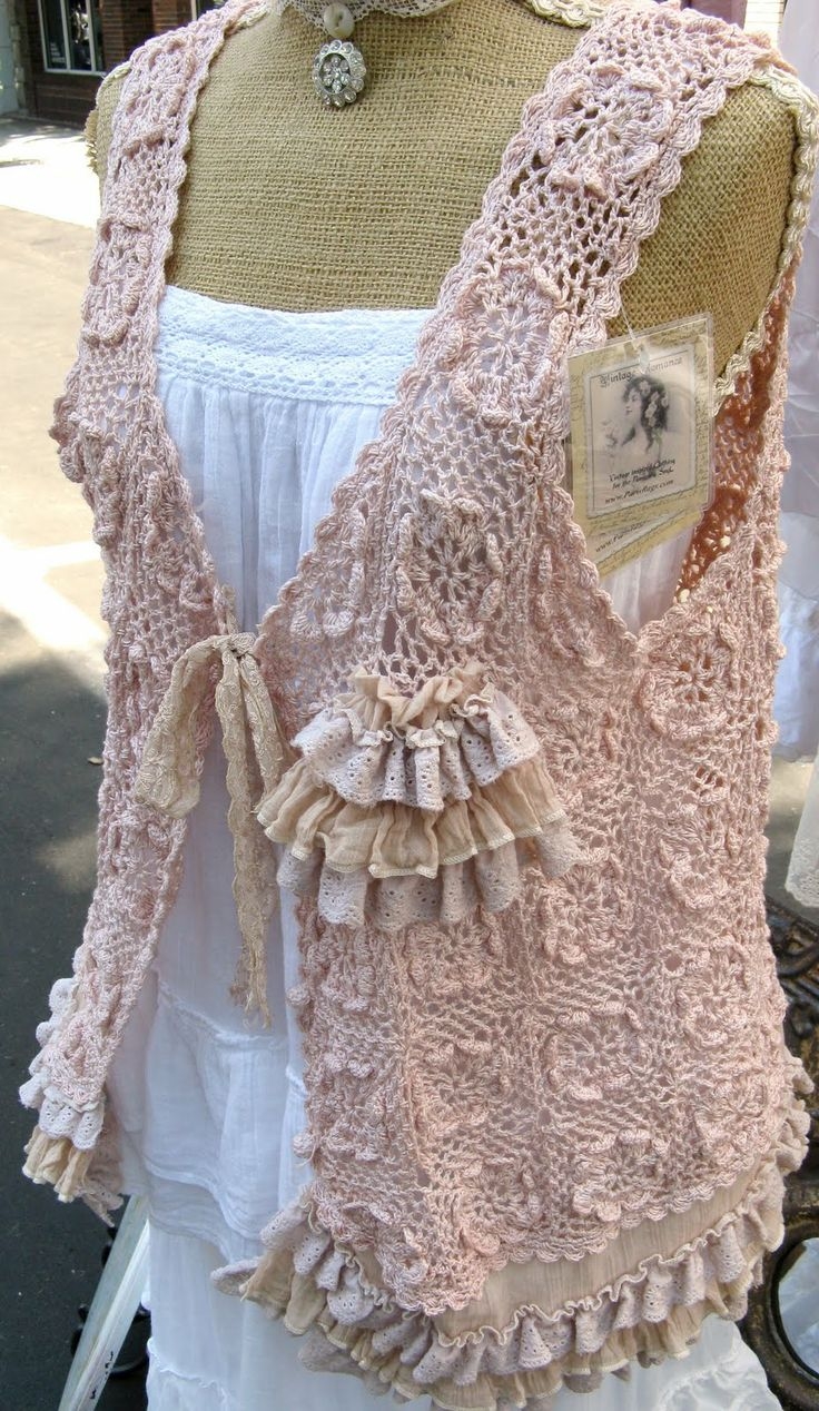 Вязаный сарафан в стиле бохо