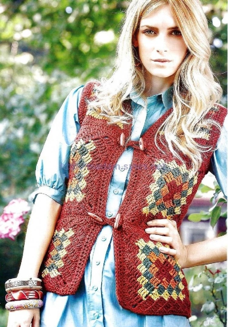 Трикотажная кофта в стиле бохо