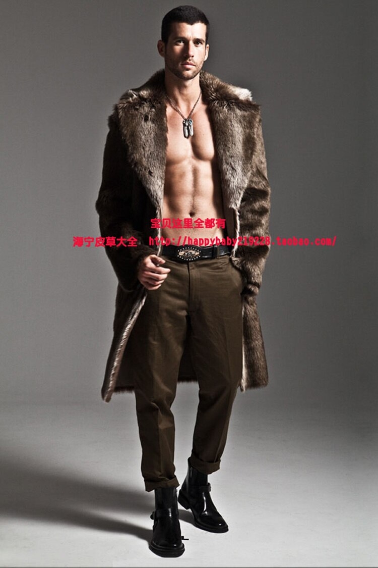 Дубленка двубортная мужская