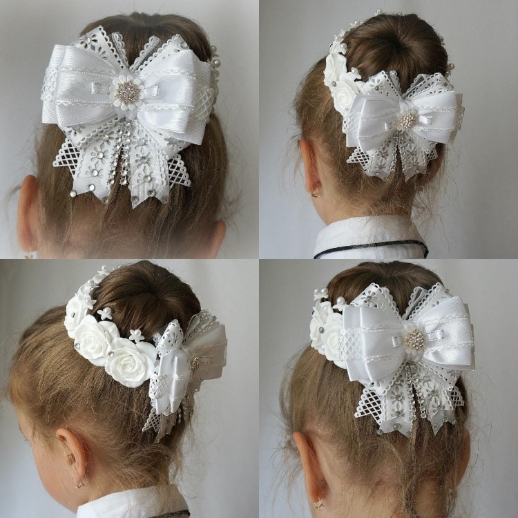 Пучок с украшением для девочки