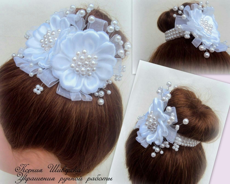 Украшение на гульку из бусин