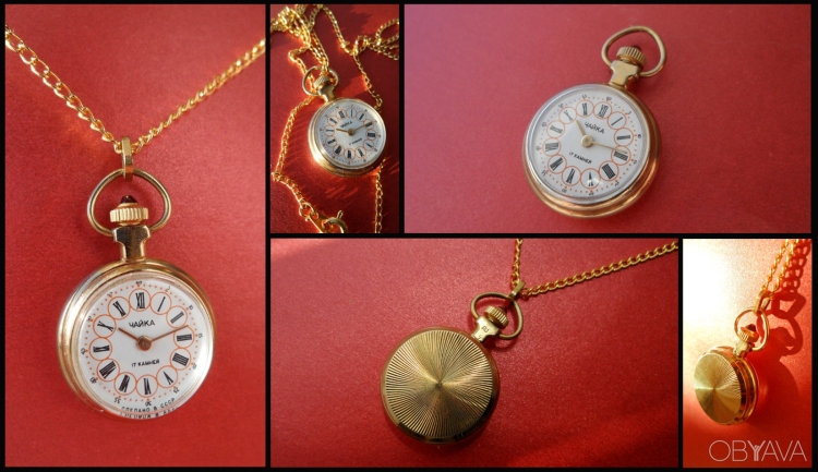 Часы Чайка 1601а позолоченные