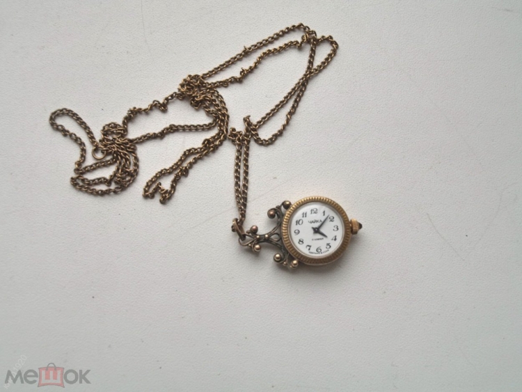 Часы кулон. Чайка. Позолоченные. 1601а