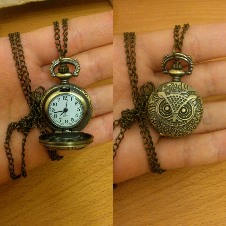 Кулон часы Сова