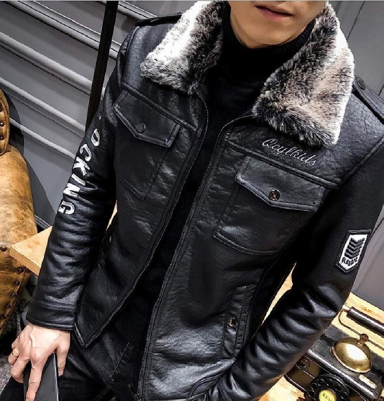 Кожаная куртка с мехом мужская