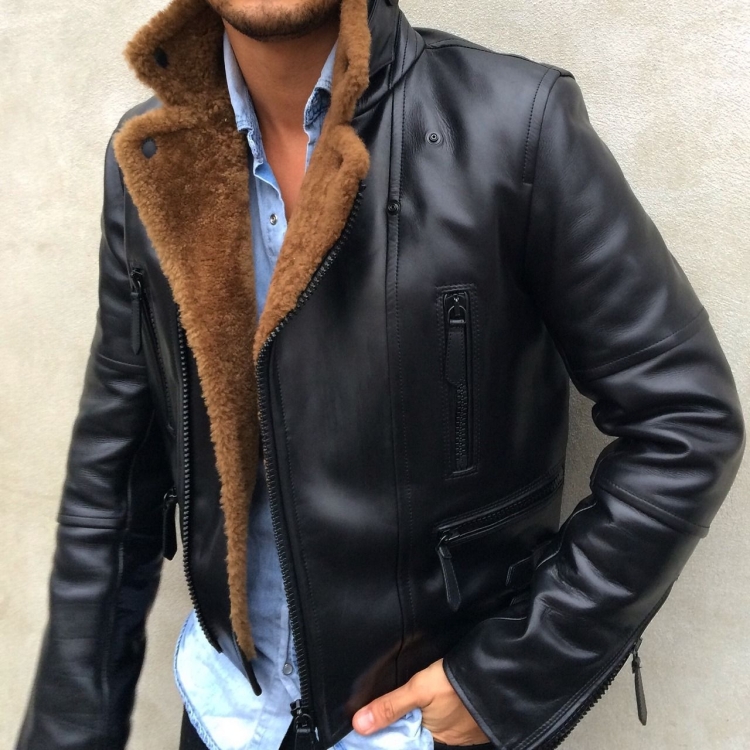 Стильные мужские зимние кожаные куртки