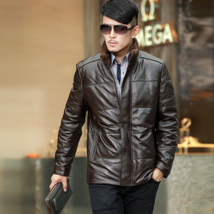 Куртка мужская кожаная осенняя model5700menkaban