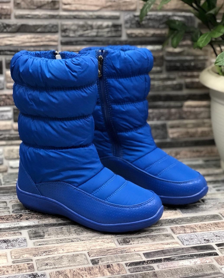 Дутики adidas зимние с мехом синие (36-41) арт-14901.