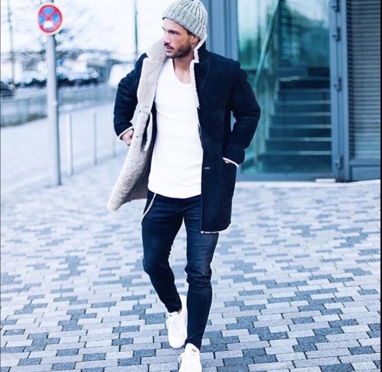 Стильный зимний лук мужской