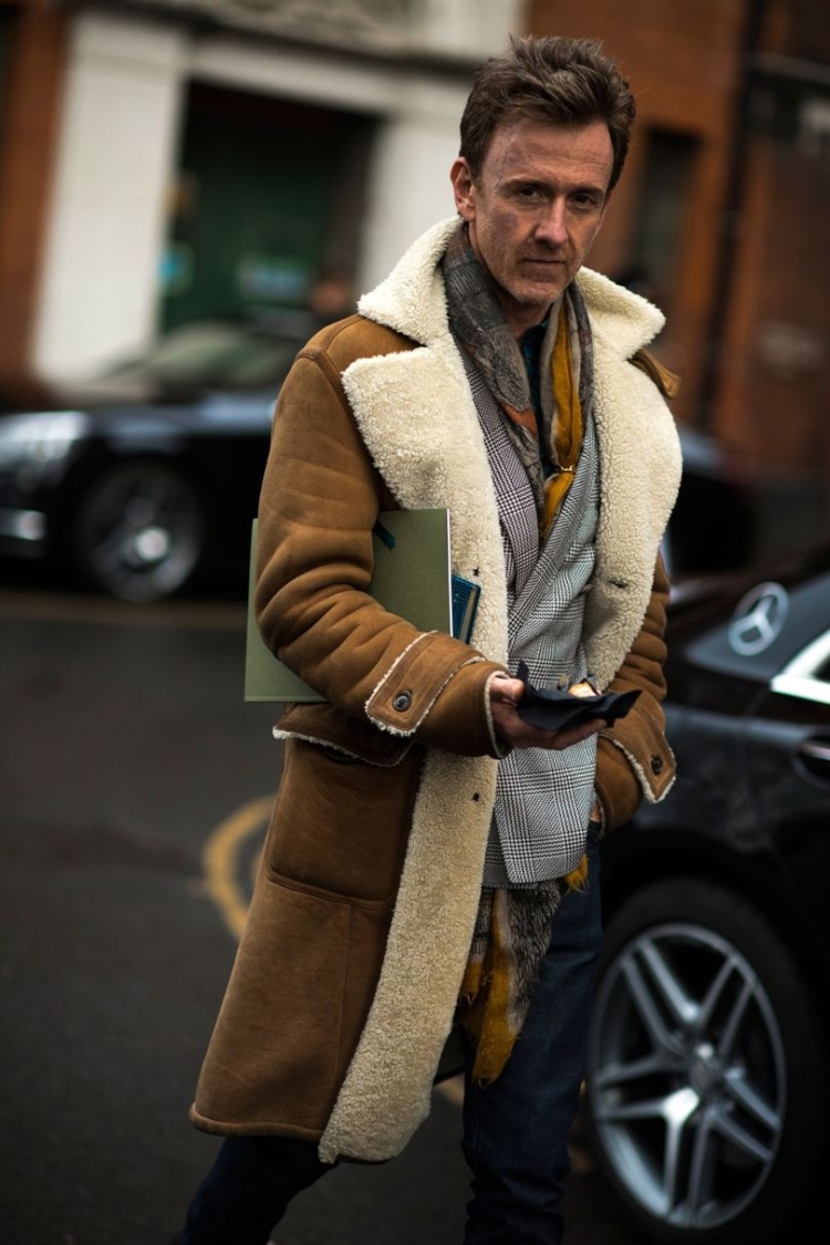 Стильная дубленка мужская модная