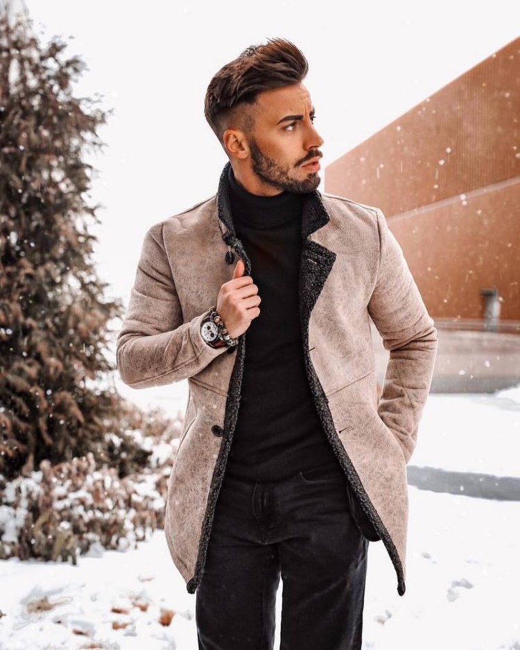 Стильная дубленка мужская модная