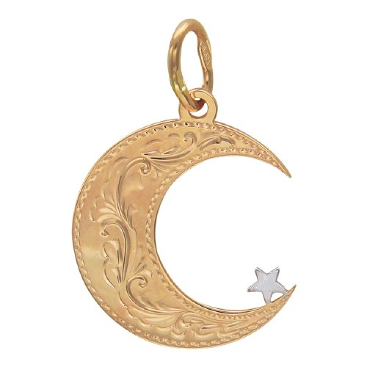 Золотой кулон полумесяц 585