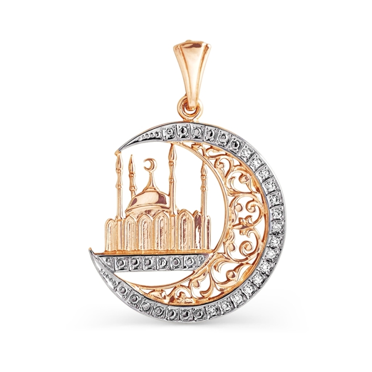 Кулон золото 585 фианит мусульманский