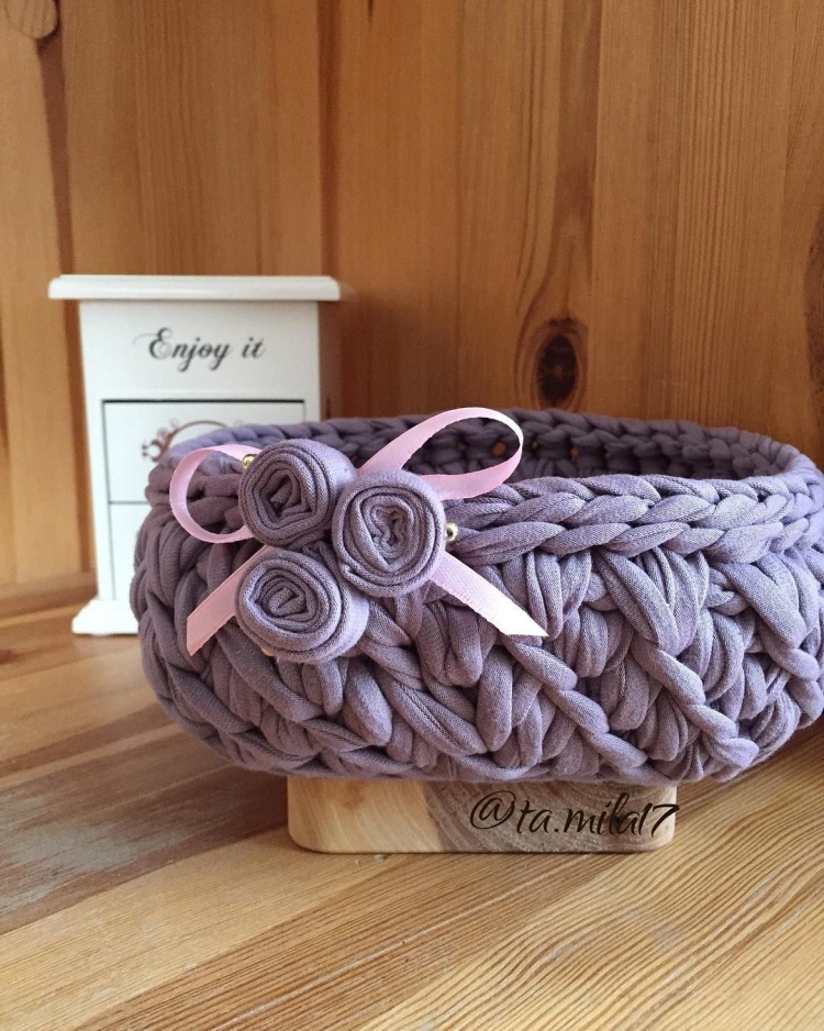 Корзины из трикотажной пряжи