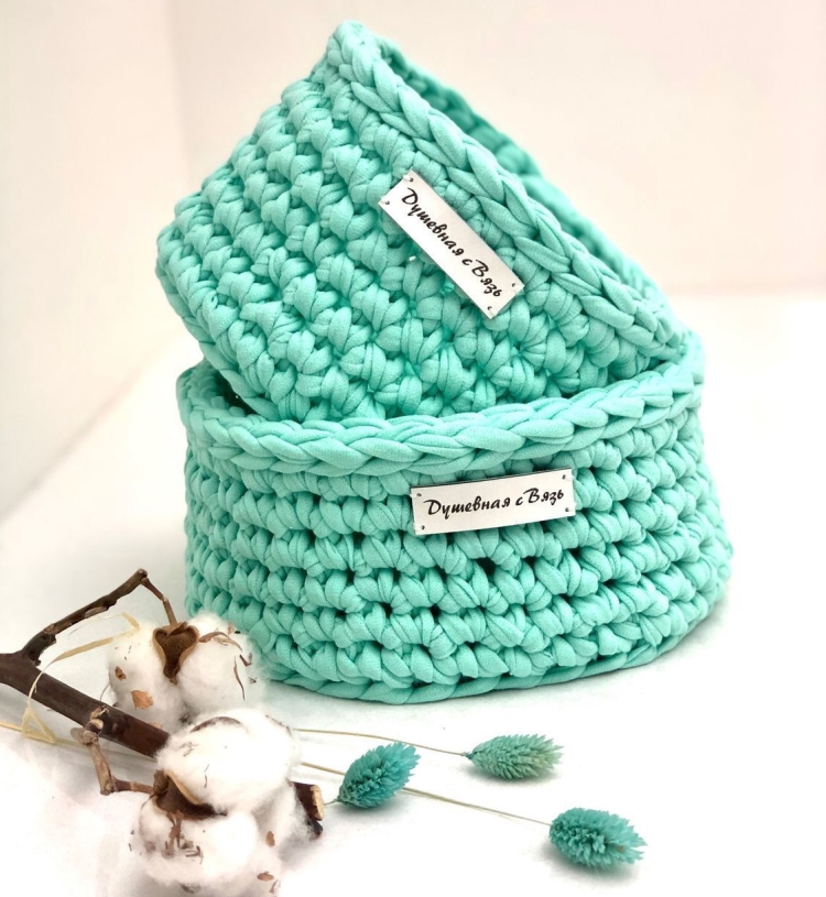 Корзины из трикотажной пряжи