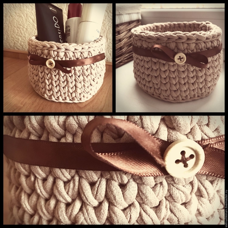 Красивые вязаные корзинки