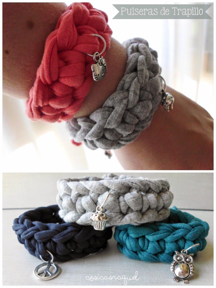 Браслет из трикотажных ниток