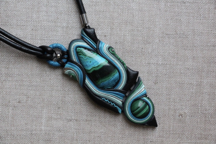 Кулон с малахитом 082-MK