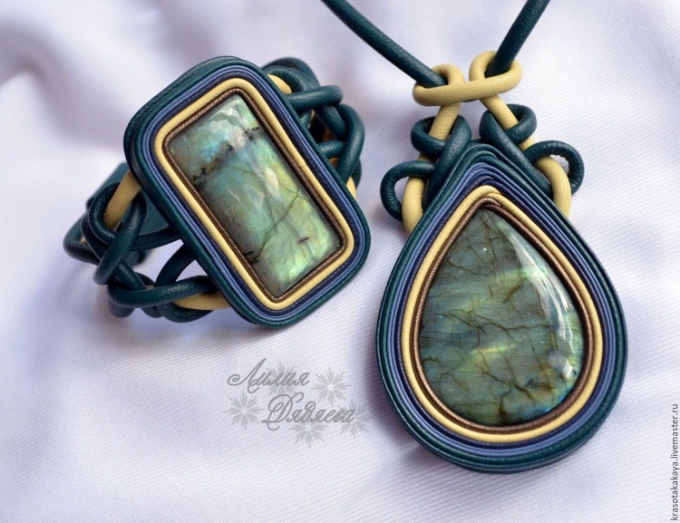 Кулон лабрадор флюорит ярмарка Мастеров