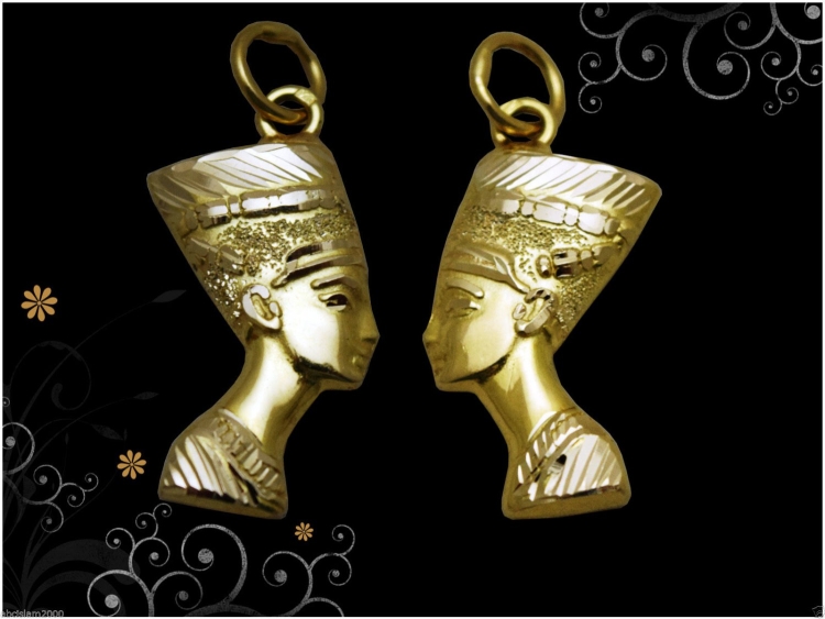 Сережки Нефертити золотые сирийское золото