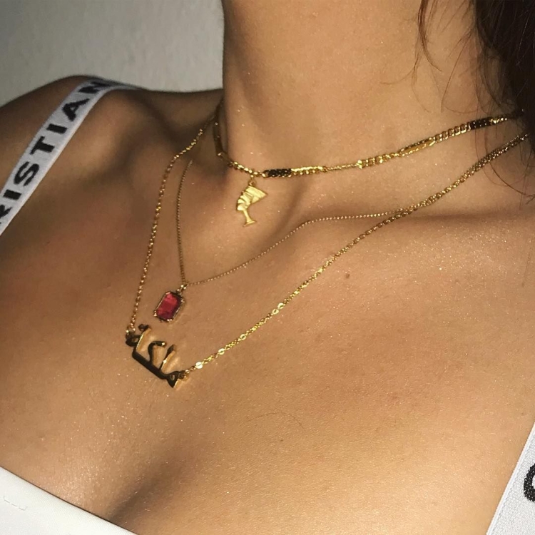 Нефертити Губкин цепочка под шею с кулоном Золотая