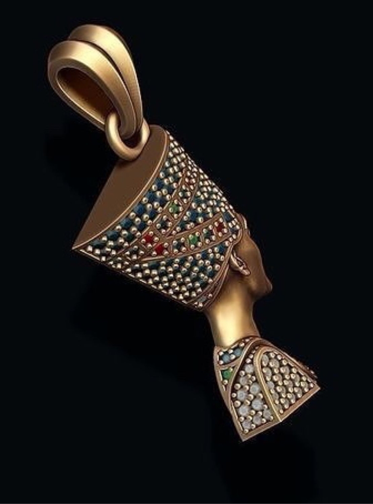 Кулон Нефертити золото