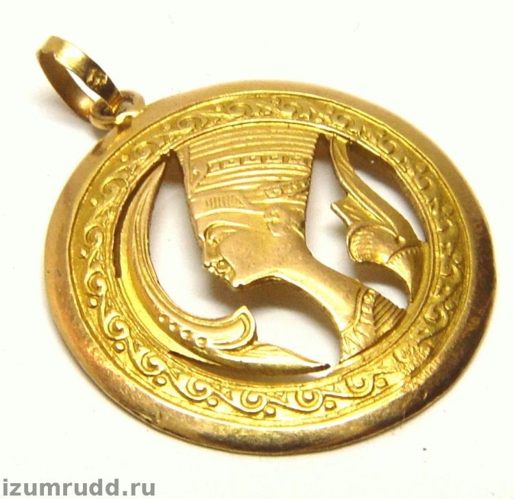 Золотой кулон Нефертити 750 пробы
