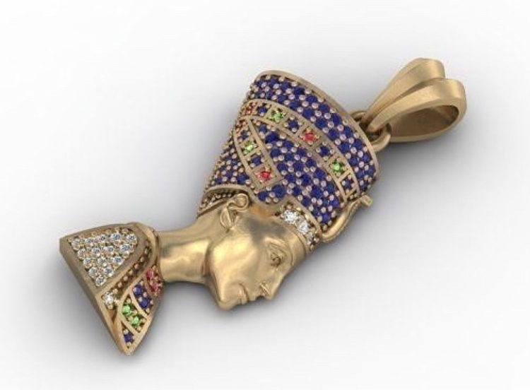 Медальон Нефертити серебро