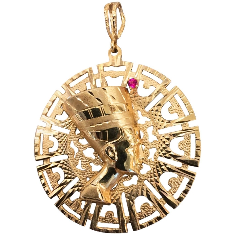 Нефертити медальон золотой