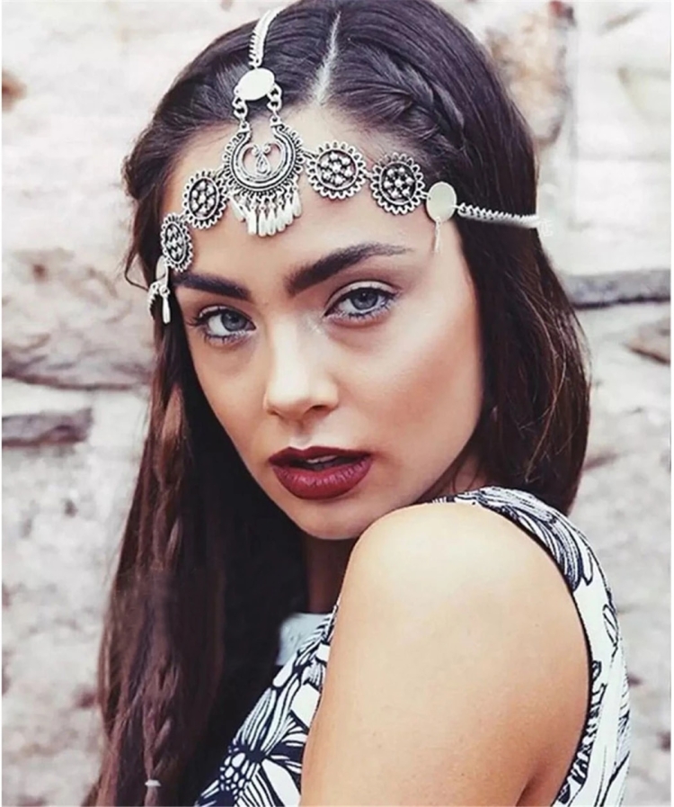 Silver Headdress Silver head Chain Boho Headdress Boho hair