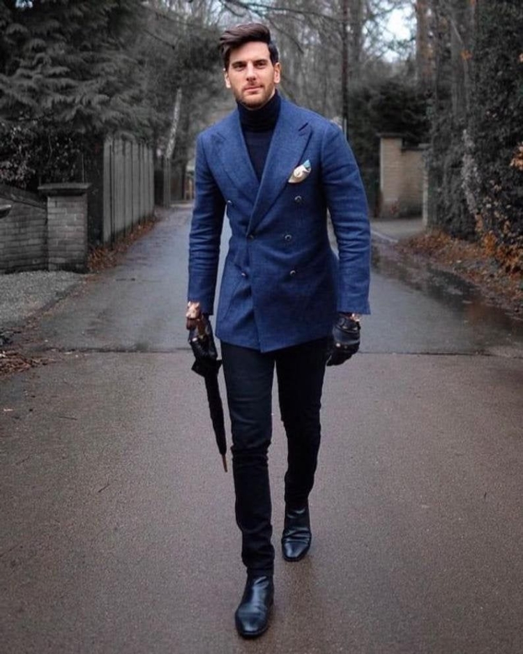 Свитер с джинсами мужской