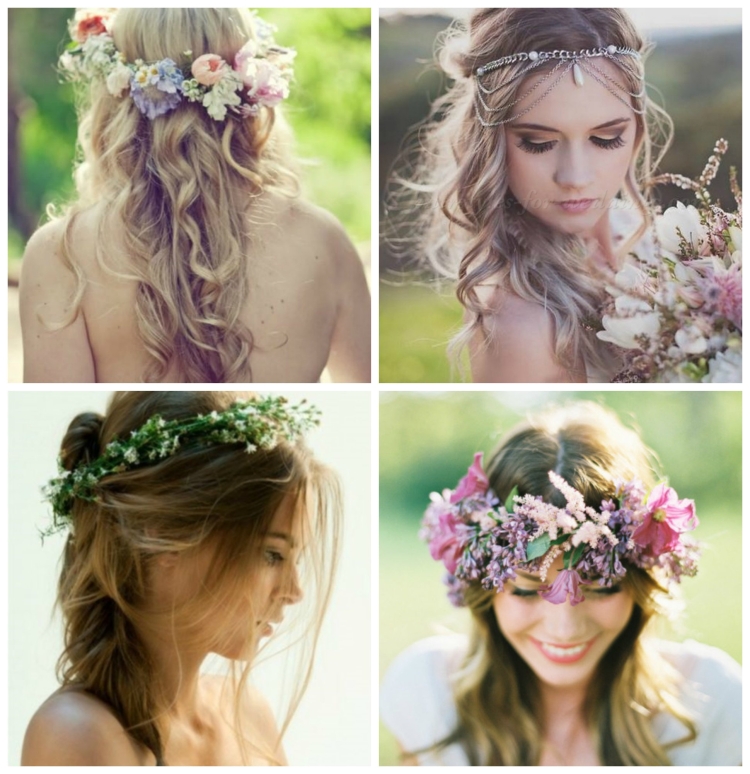 Причёски на длинные волосы с венком