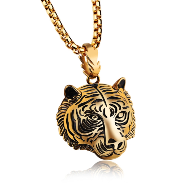 Кулон серебро мужской Тигер
