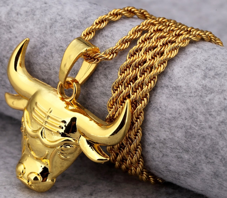 Кулон бык золото