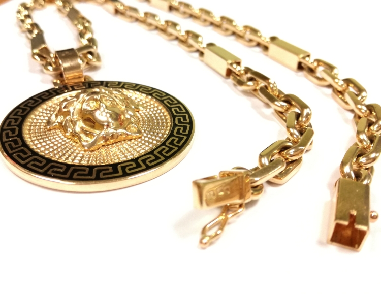 Золотая цепь с медальоном мужская