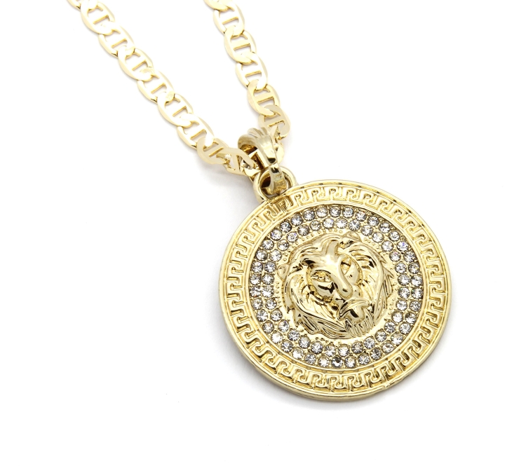 Кулон круглый золотой