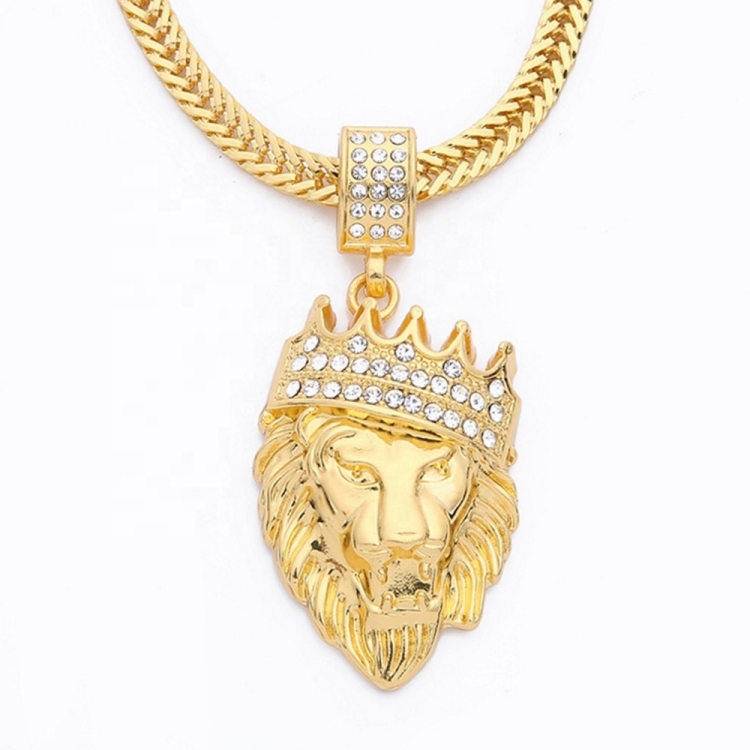 Золотые цепи мужские на шею Лев