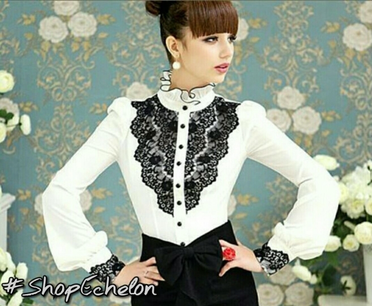 Черно белая блузка