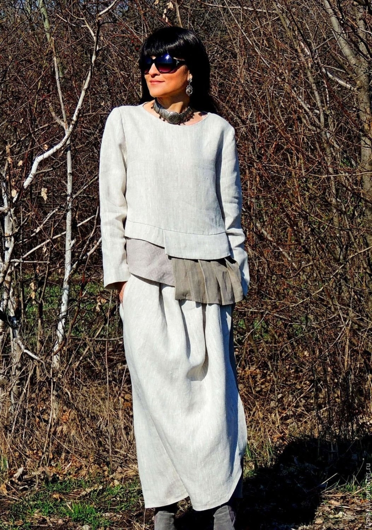 Льняной костюм женский