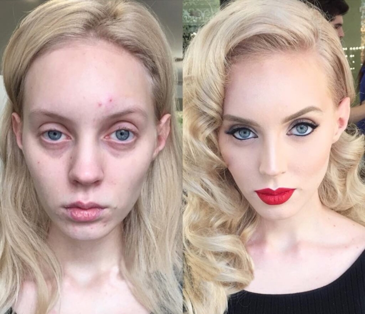 Накрашенная и ненакрашенная