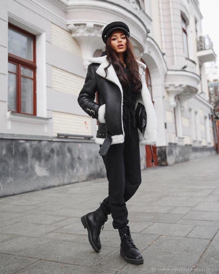 Образы с белой дубленкой