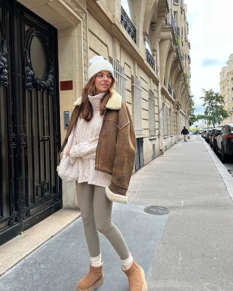 Стильная дубленка женская