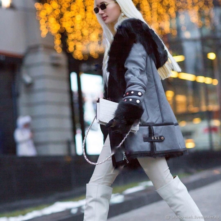 Шарф с дубленкой