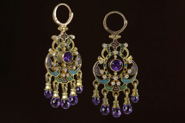 Губденские серьги золотые